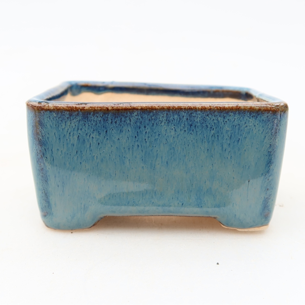 Vaso in ceramica per bonsai 6,5 x 5 x 3,5 cm, colore blu