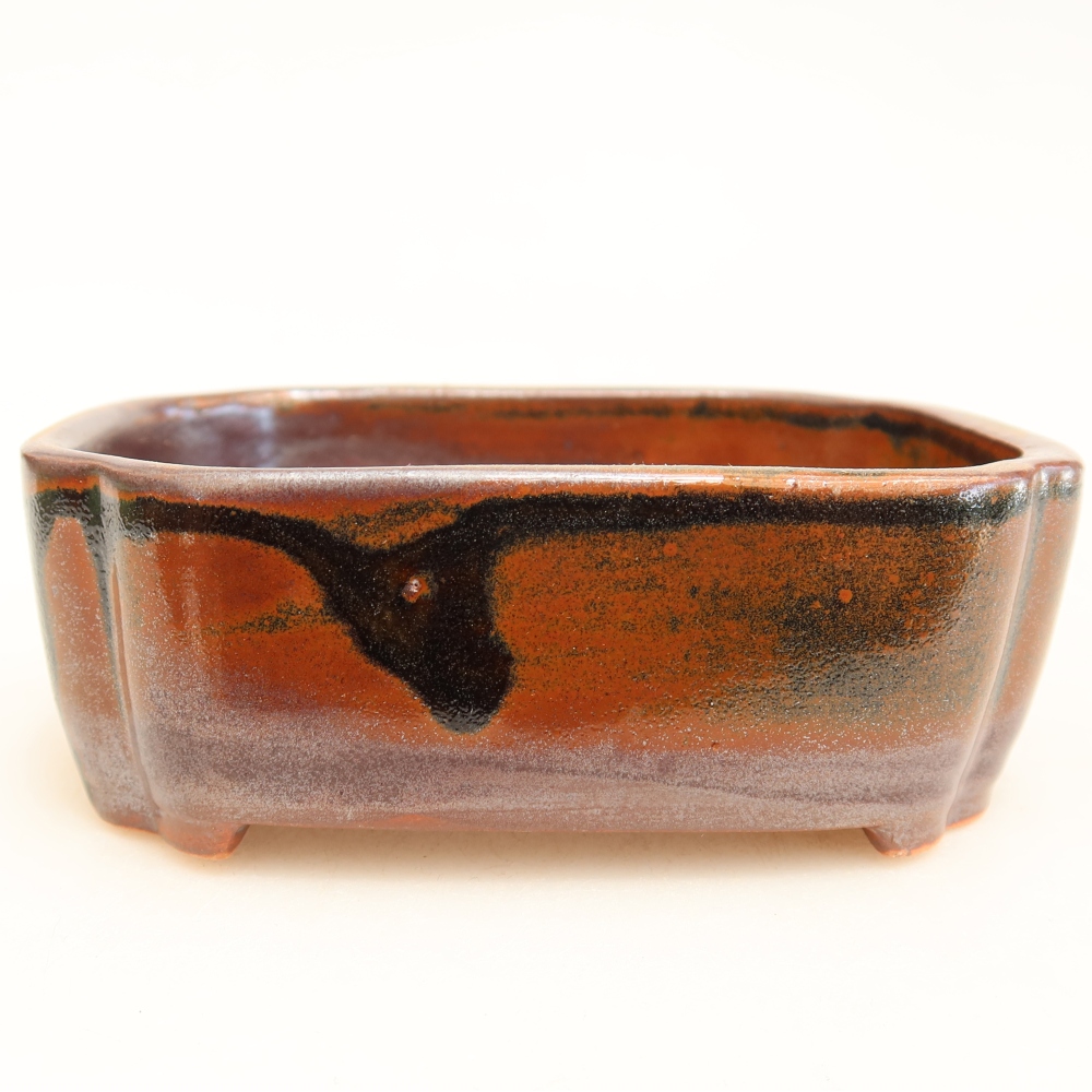 Vaso da bonsai in ceramica 10,5 x 8 x 4 cm, colore marrone