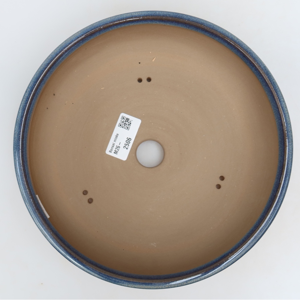 Vaso da bonsai in ceramica 22,5 x 22,5 x 6,5 cm, colore blu
