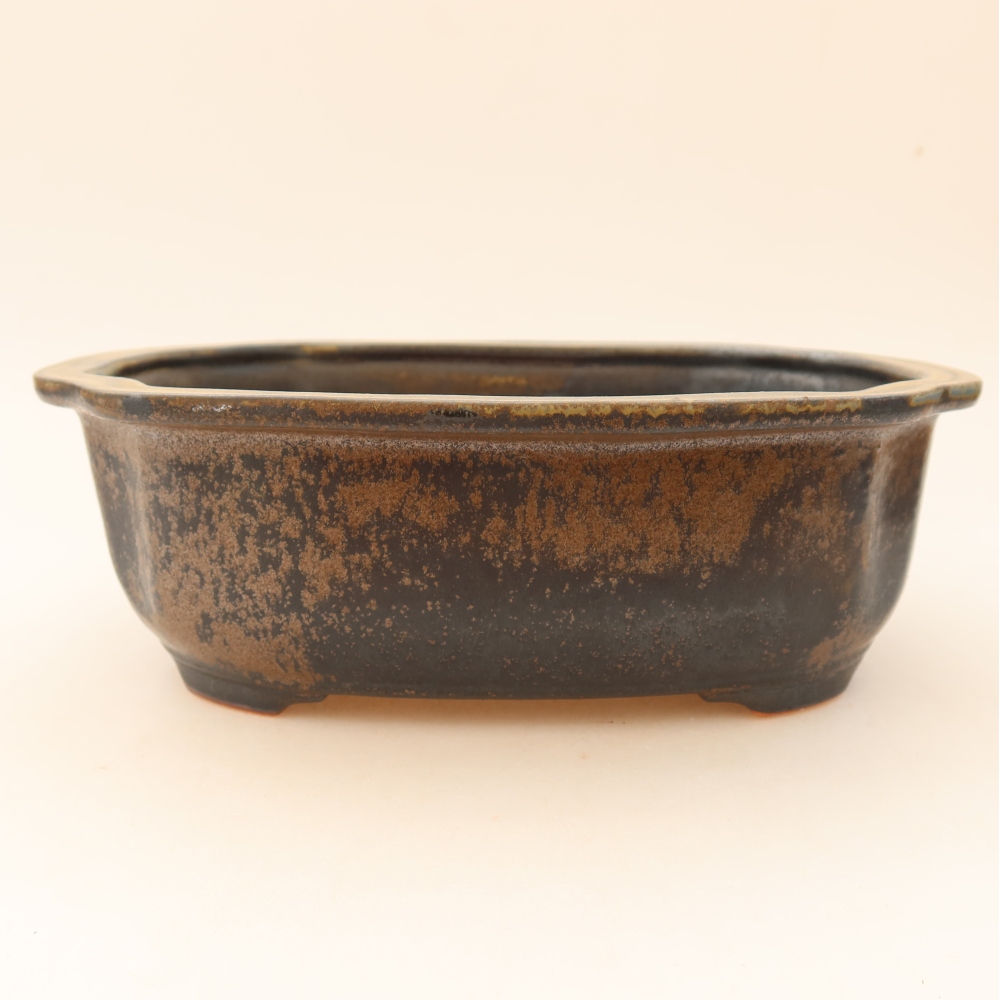 Vaso da bonsai in ceramica 22,5 x 17,5 x 7,5 cm, colore marrone