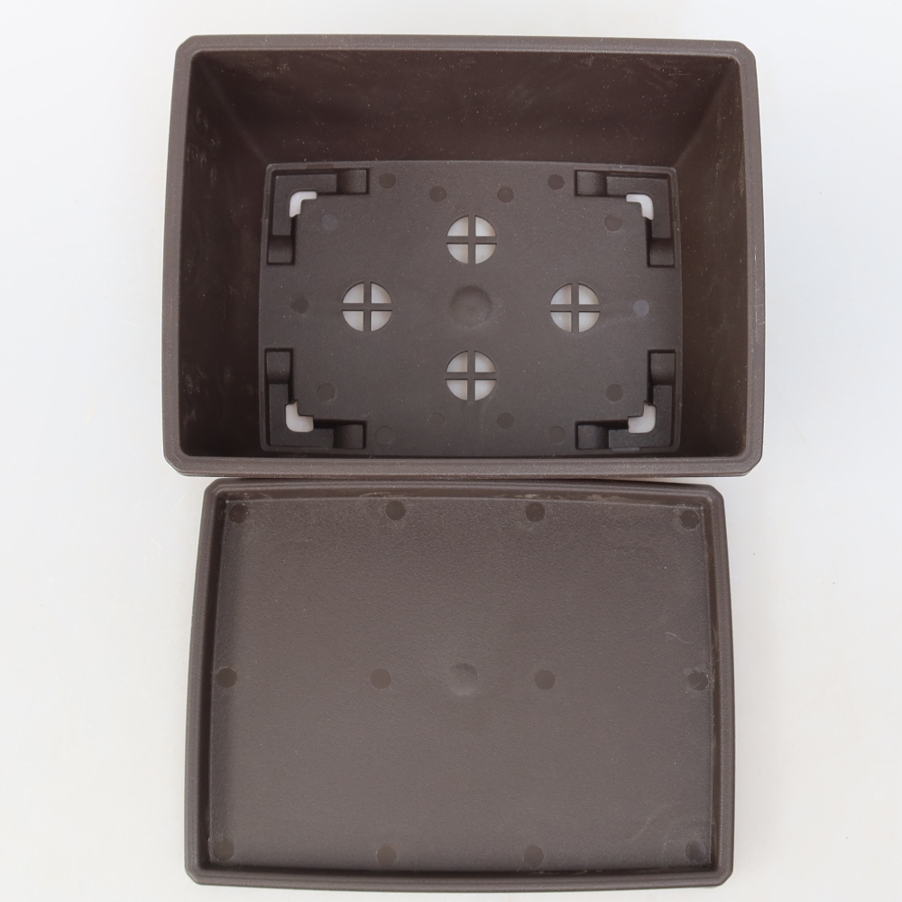 Vaso per bonsai + sottovaso in plastica MP-1 - 15 x 11 x 7 cm