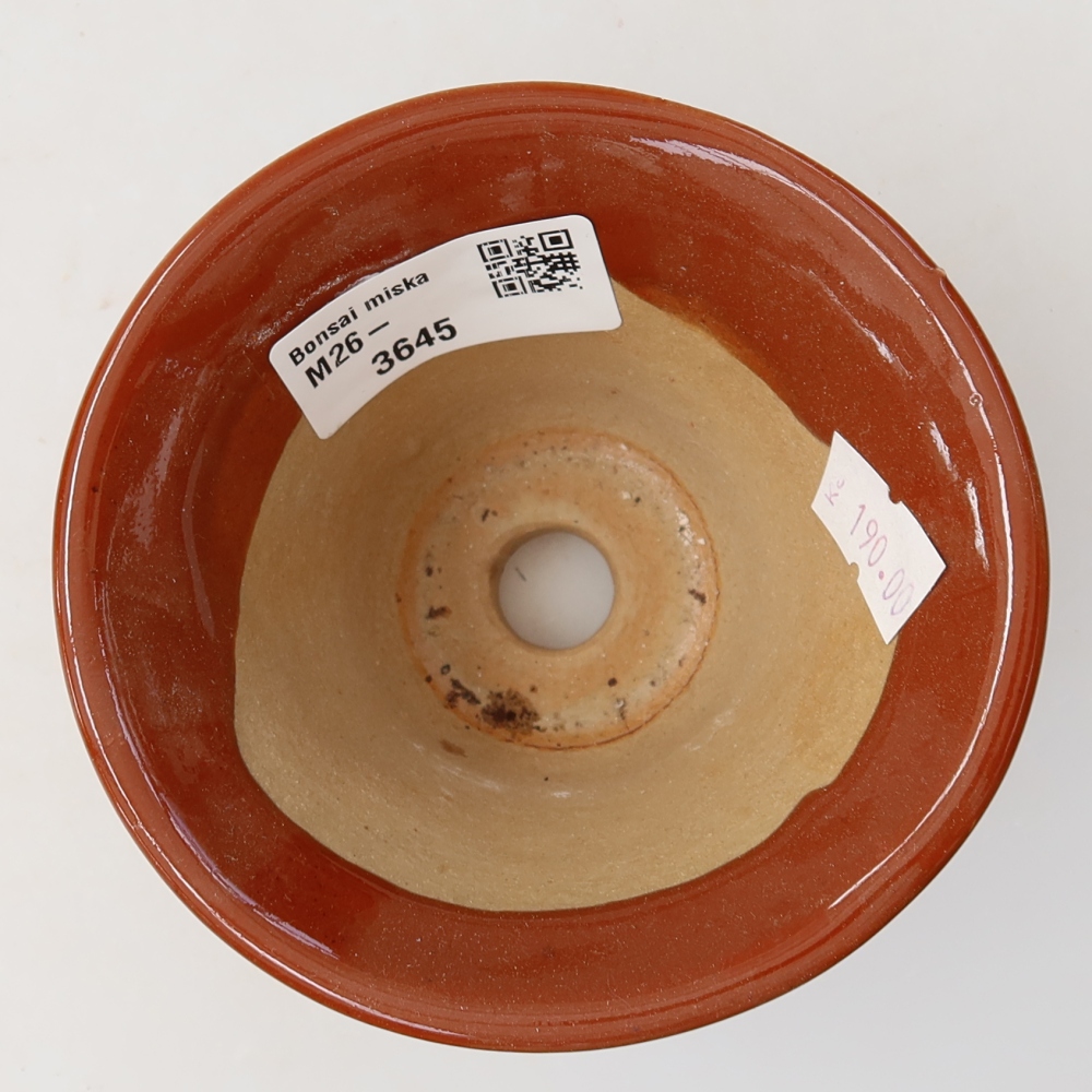 Vaso da bonsai in ceramica 10,5 x 10,5 x 7 cm, colore marrone