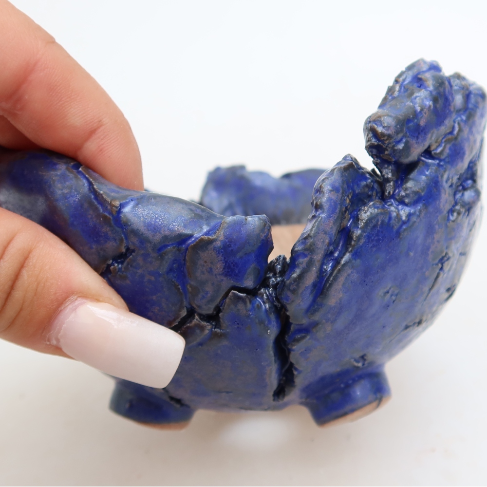 Conchiglia in ceramica 11 x 11 x 7,5 cm , colore blu