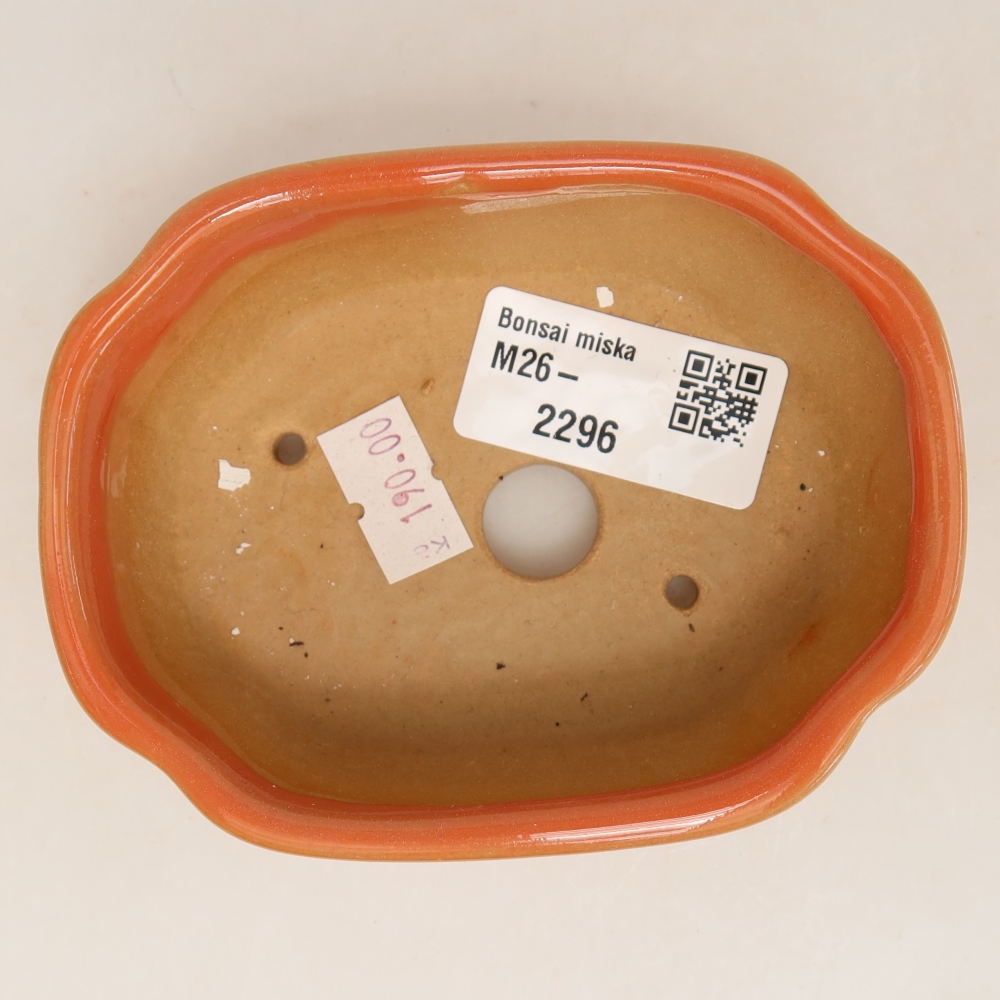 Vaso da bonsai in ceramica 10,5 x 8 x 4 cm, colore arancione