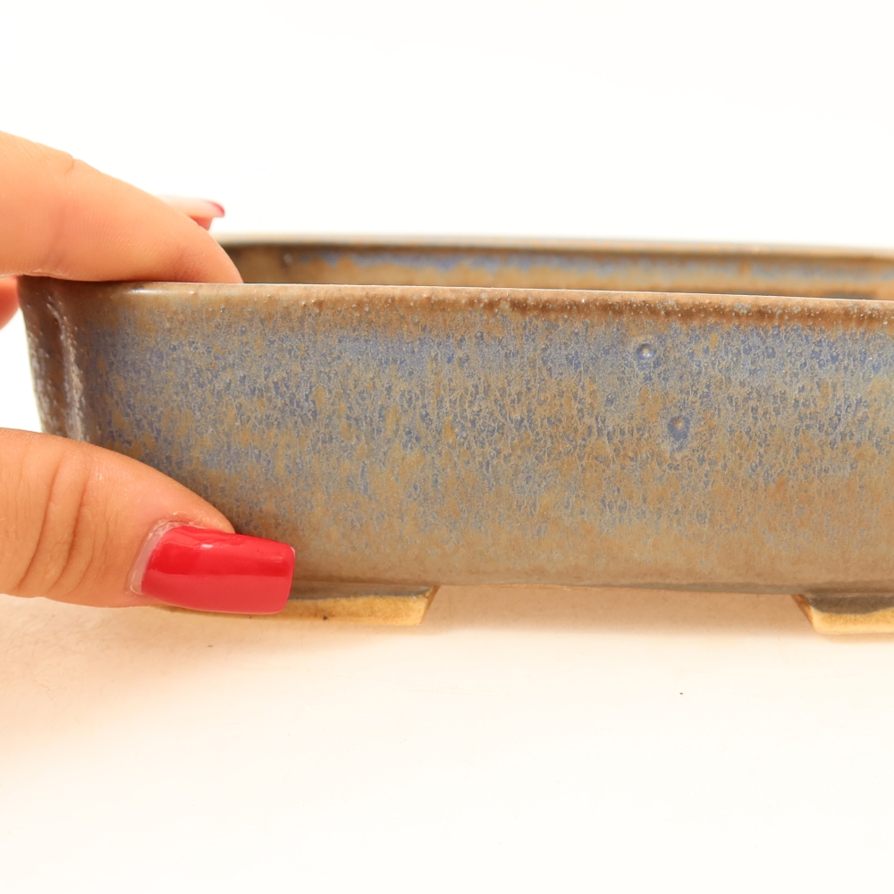 Vaso in ceramica per bonsai 18 x 14 x 4,5 cm, colore blu
