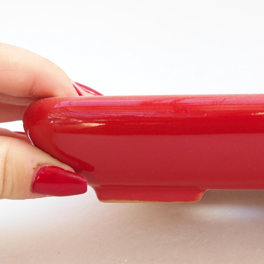 Ciotola bonsai in ceramica 26 x 26 x 8 cm, colore rosso