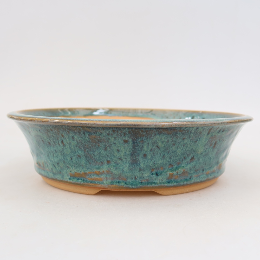 Vaso da bonsai in ceramica 23,5 x 23,5 x 6 cm, colore blu