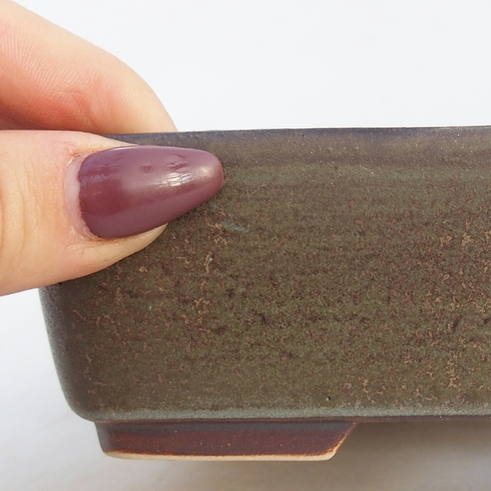 Ciotola per bonsai in ceramica 14,5 x 12 x 4,5 cm, verde