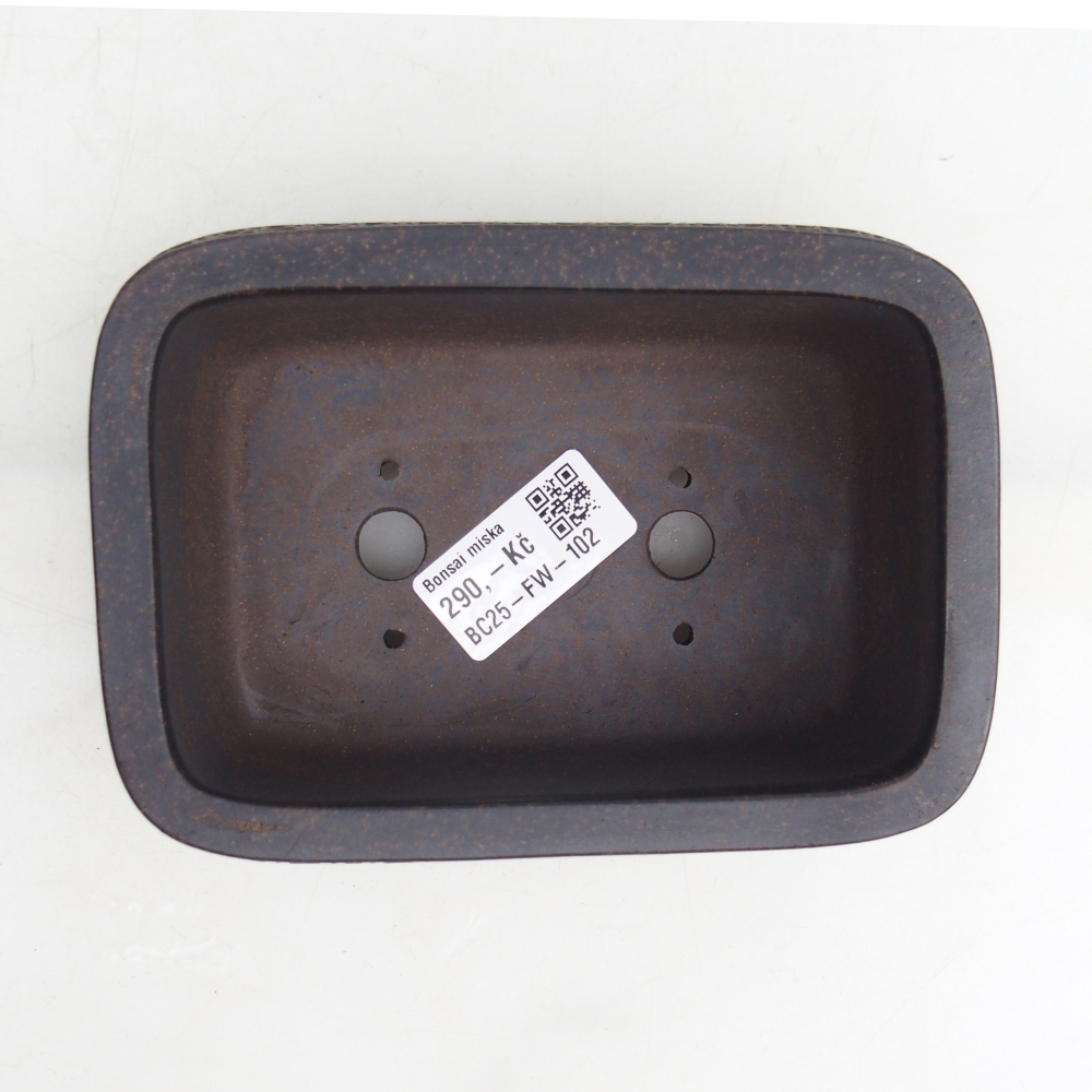 Ciotola per bonsai in ceramica 14,5 x 10 x 5,5 cm, colore marrone ocra