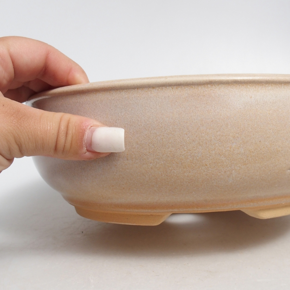 Ciotola bonsai in ceramica 21 x 21 x 7 cm, colore beige