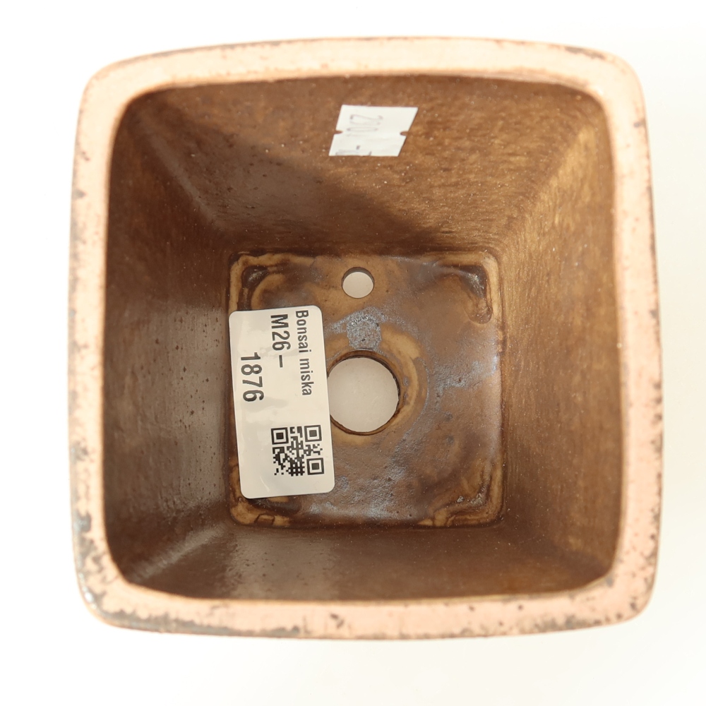 Vaso da bonsai in ceramica 8,5 x 8,5 x 10,5 cm, colore rosa
