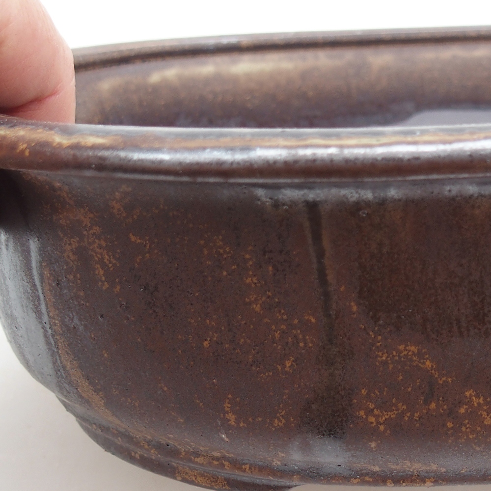 Ciotola bonsai in ceramica 23 x 19 x 7 cm, colore metallo