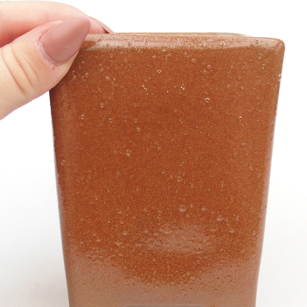 Ciotola per bonsai in ceramica 8,5 x 8,5 x 11,5 cm, marrone