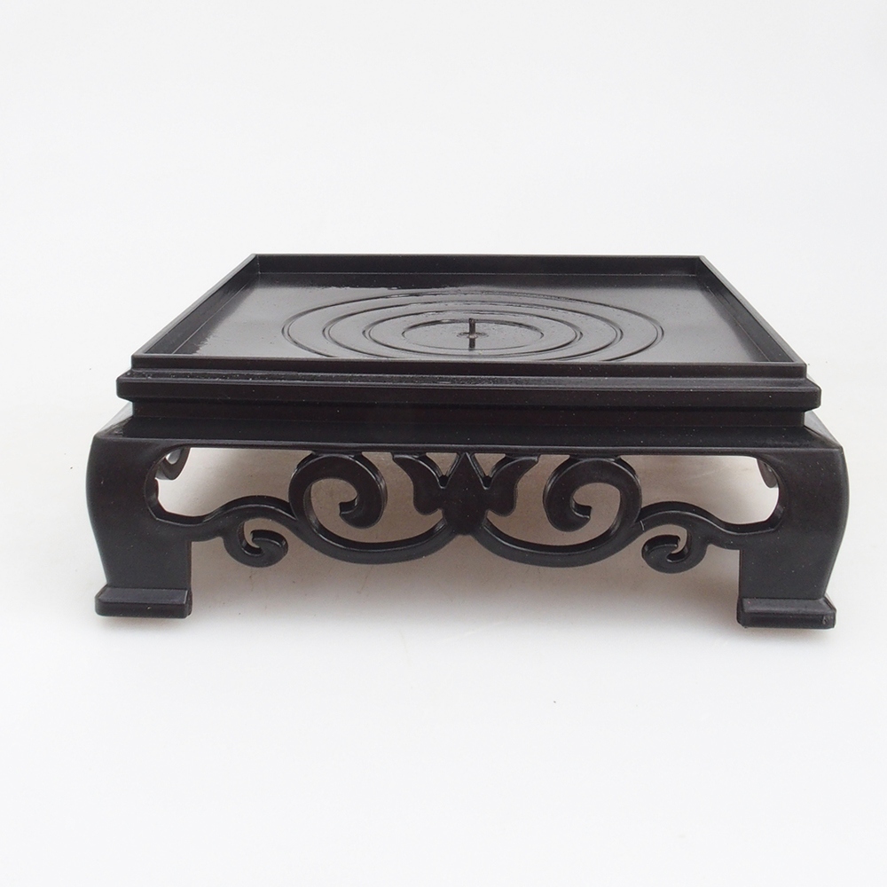 Tavolo bonsai quadrato in plastica 12,5 x 12,5 x 4 cm, colore nero