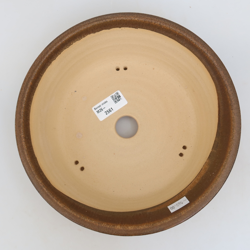 Vaso da bonsai in ceramica 24 x 24 x 6,5 cm, colore marrone