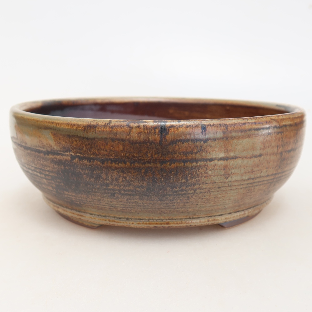 Vaso da bonsai in ceramica 17 x 17 x 6 cm, colore marrone