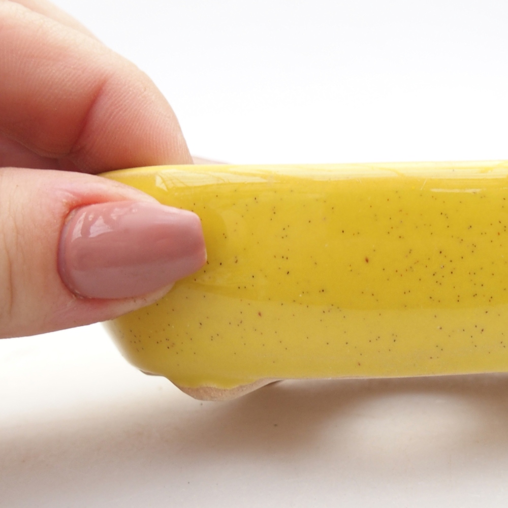 Ciotola per bonsai in ceramica 9 x 6,5 x 3 cm, verde