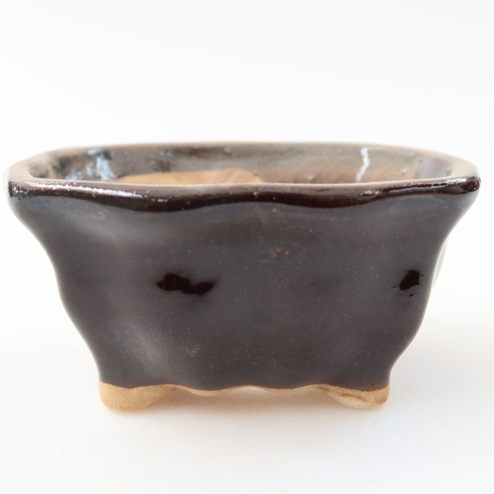 Ciotola per bonsai in ceramica 7,5 x 7 x 3,5 cm, marrone
