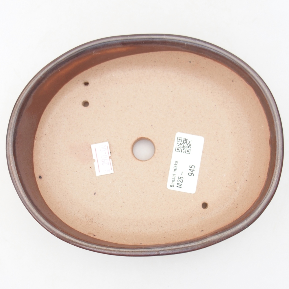 Ciotola per bonsai in ceramica 17 x 14 x 4 cm, marrone