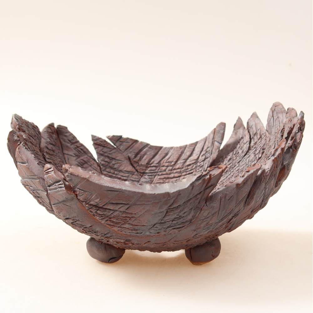 Guscio in ceramica  15,5 x 12 x 9 cm, colore marrone