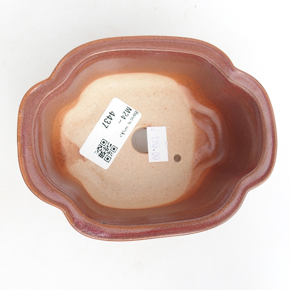 Ciotola bonsai in ceramica 13 x 10,5 x 5,5 cm, bordeaux