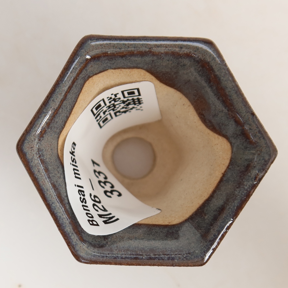 Vaso da bonsai in ceramica 4,5 x 4 x 3,5 cm, colore grigio