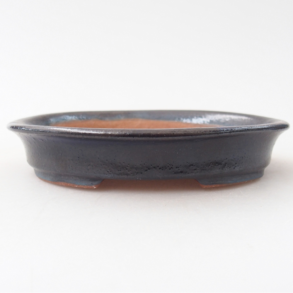Ciotola per bonsai in ceramica 12,5 x 10,5 x 2 cm, colore nero