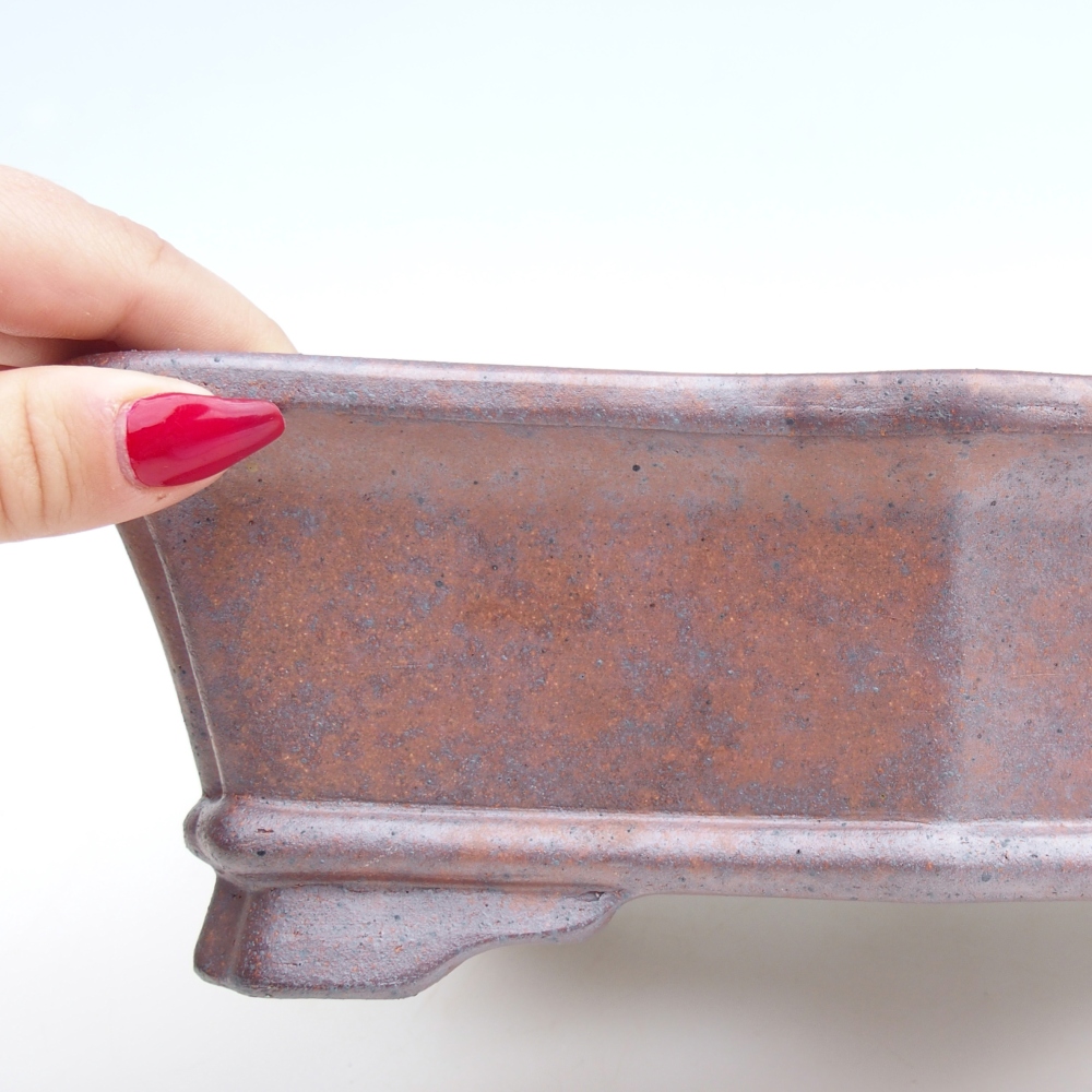 Ciotola bonsai in ceramica 27,5 x 19 x 8 cm, colore metallo