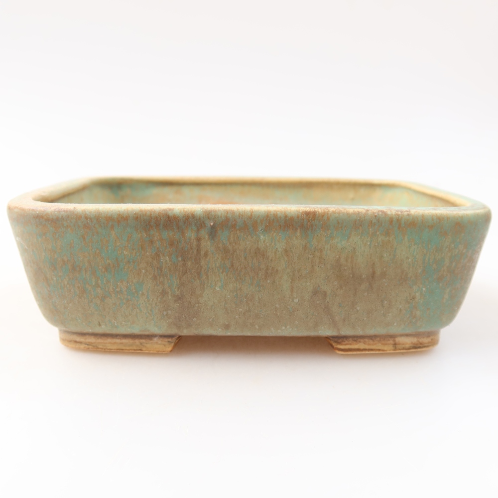 Vaso in ceramica per bonsai 14 x 11,5 x 4,5 cm, colore verde