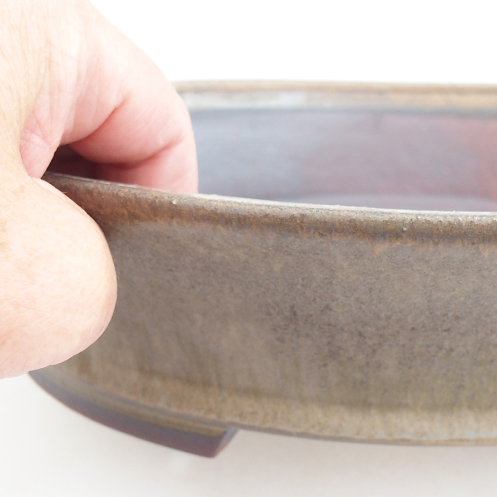 Ciotola per bonsai in ceramica 27 x 24 x 6 cm, marrone