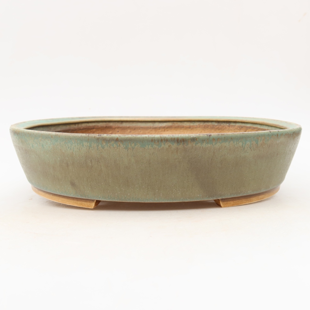 Vaso da bonsai in ceramica 27 x 24 x 5,5 cm, colore verde