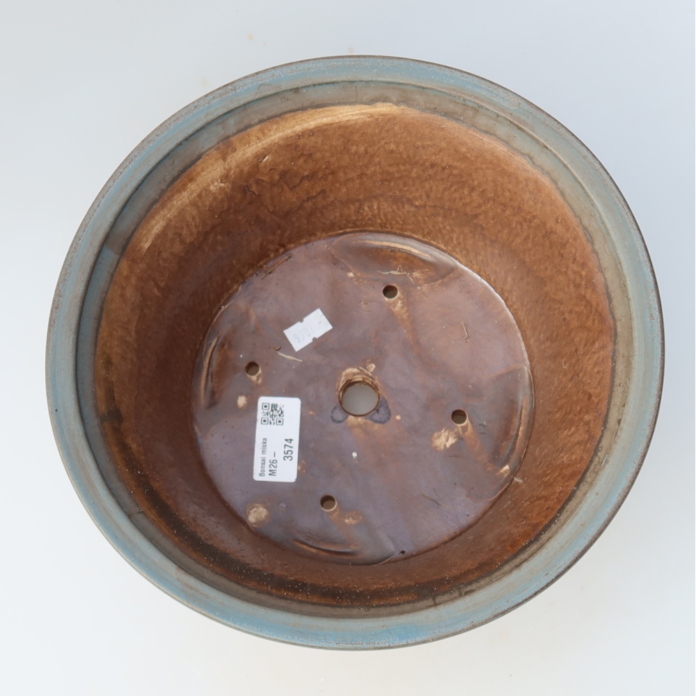 Vaso da bonsai in ceramica 24,5 x 24,5 x 11,5 cm, colore blu