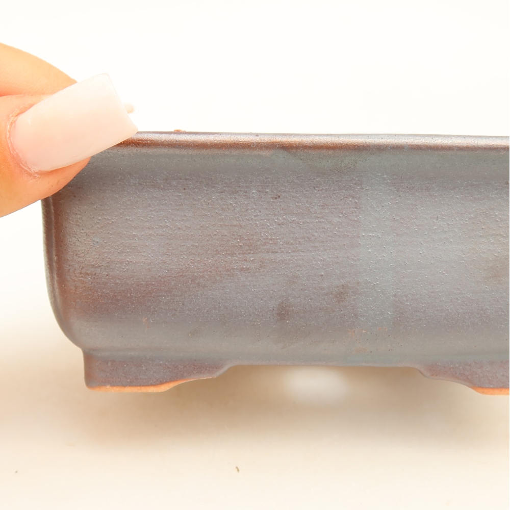 Vaso da bonsai in ceramica 12 x 10 x 5 cm, colore metallizzato