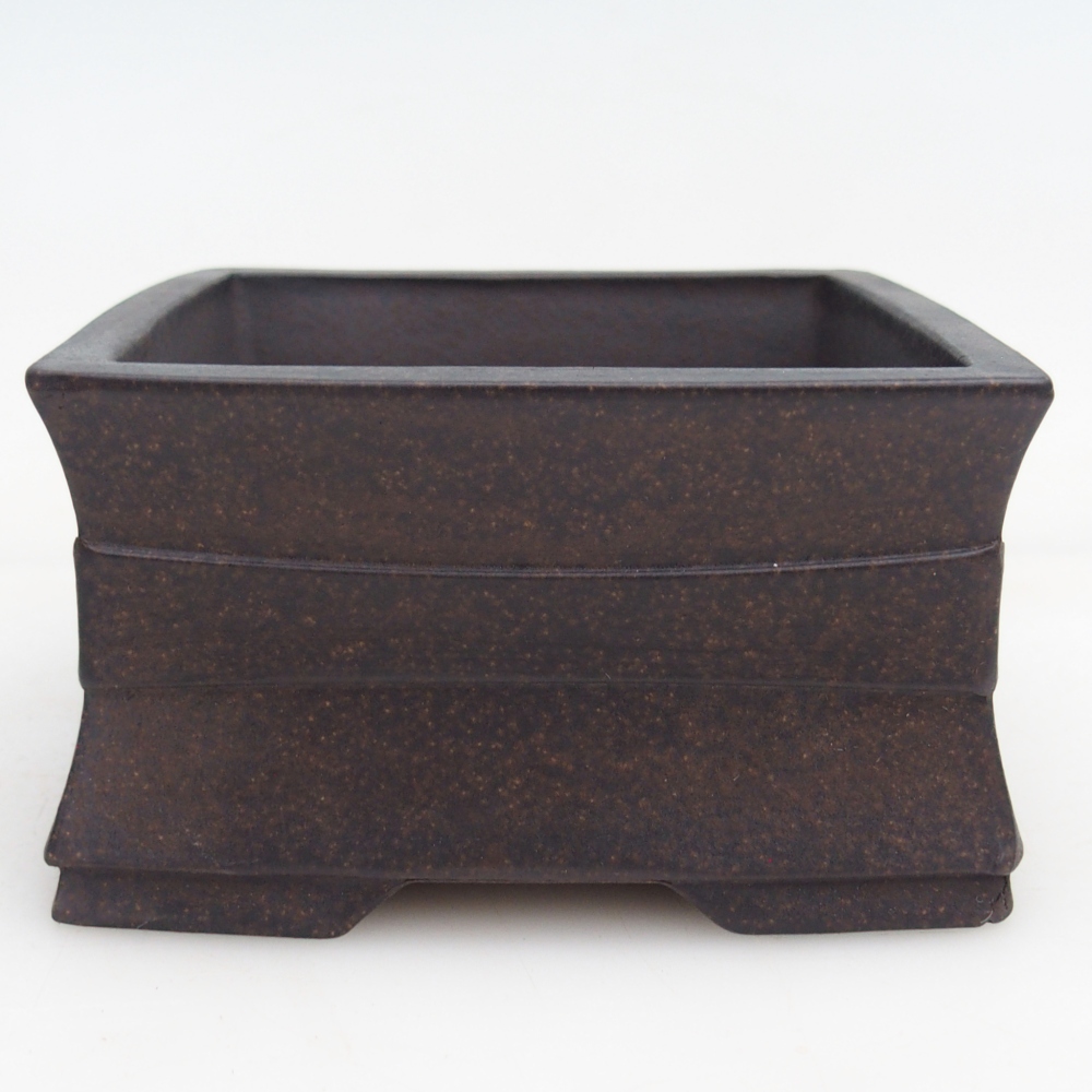 Ciotola per bonsai in ceramica 12 x 12 x 6,5 cm, colore marrone ocra