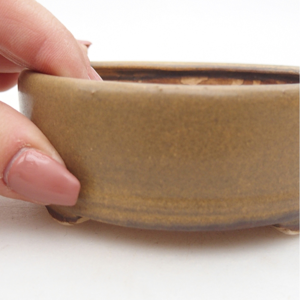 Ciotola per bonsai in ceramica 9 x 9 x 3,5 cm, marrone