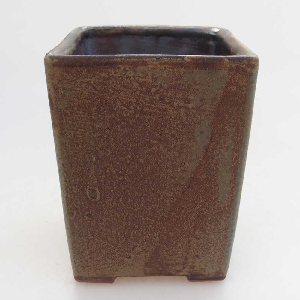 Ciotola bonsai in ceramica 7 x 7 x 9,5 cm, colore blu-marrone