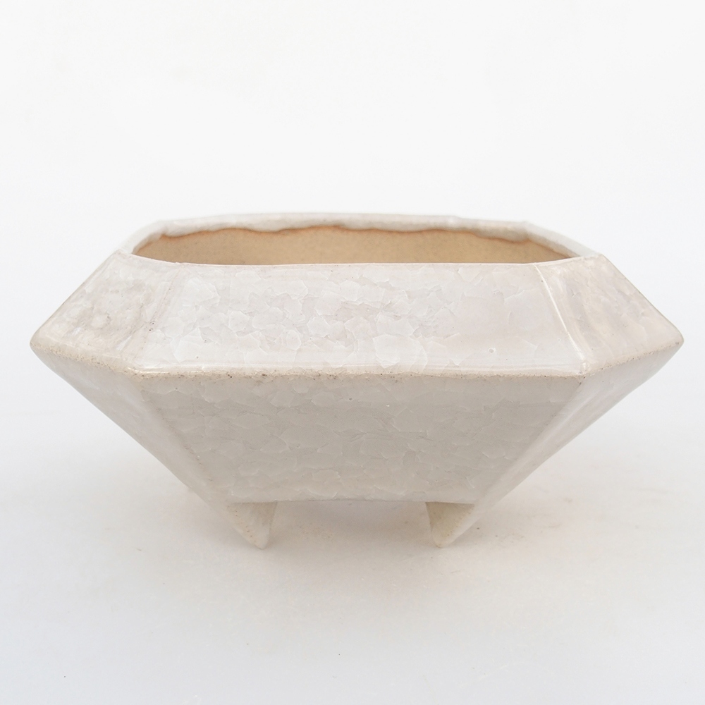 Ciotola bonsai in ceramica 13,5 x 13,5 x 7,5 cm, colore beige