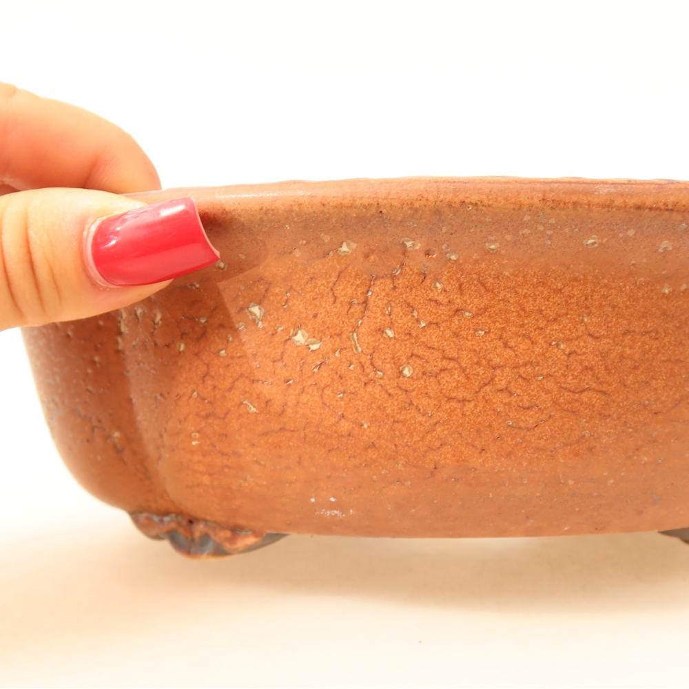 Vaso da bonsai in ceramica 18,5 x 16,5 x 6 cm, colore marrone