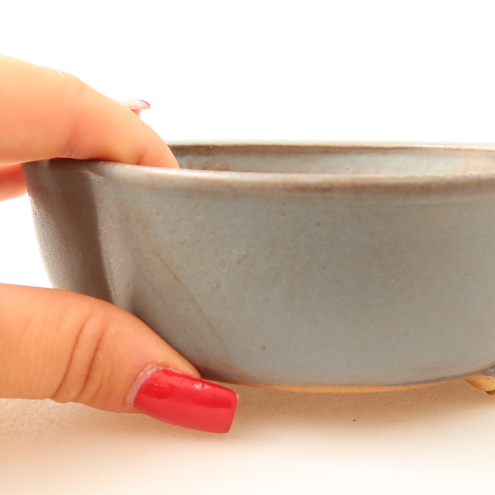 Vaso in ceramica per bonsai 13,5 x 12,5 x 5 cm, colore blu