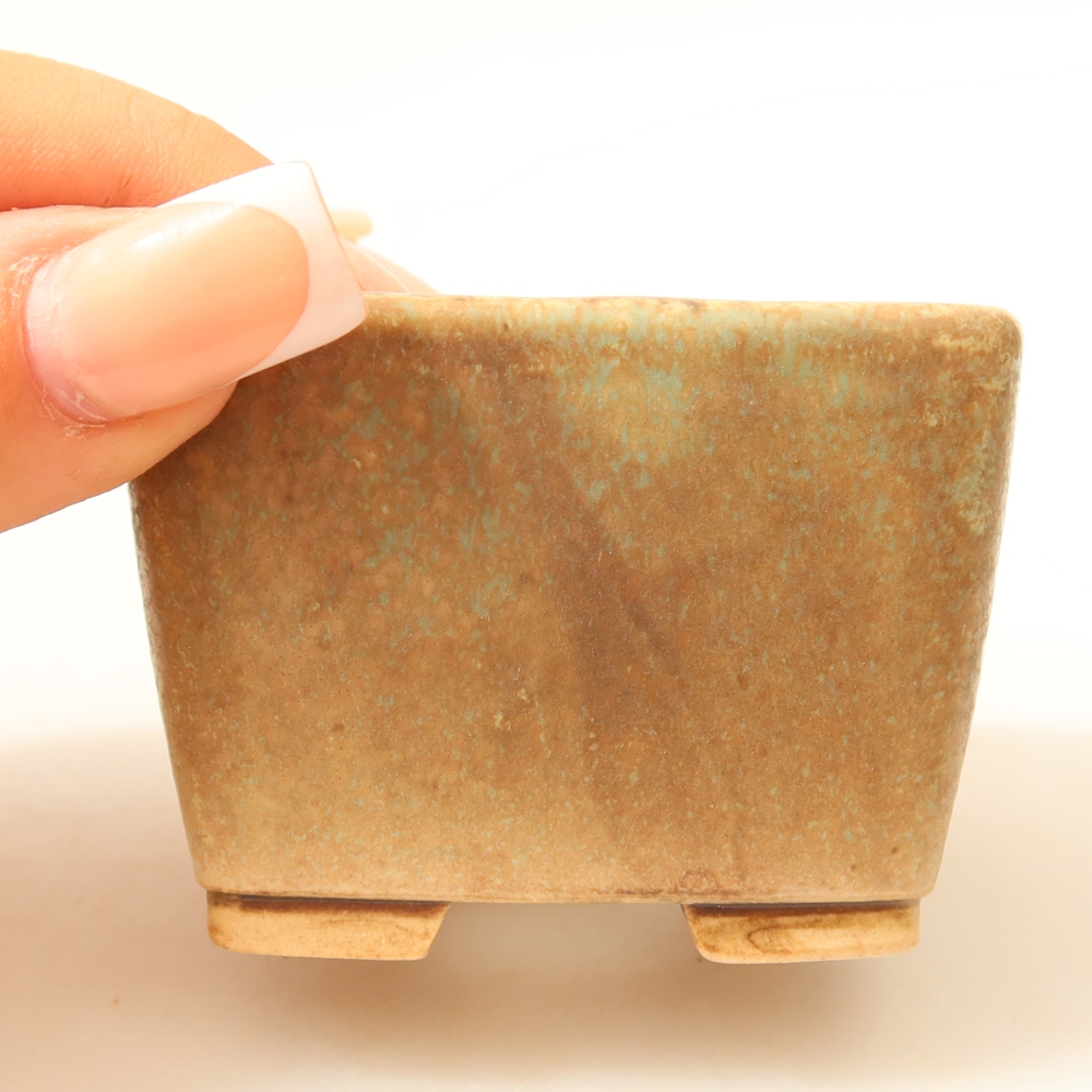 Ciotola per bonsai in ceramica 6,5 x 6,5 x 4,5 cm, verde