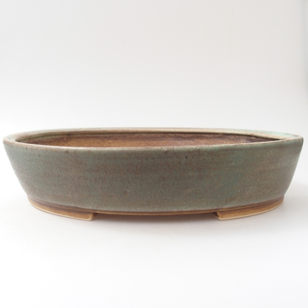 Ciotola per bonsai in ceramica 28,5 x 25 x 6 cm, verde