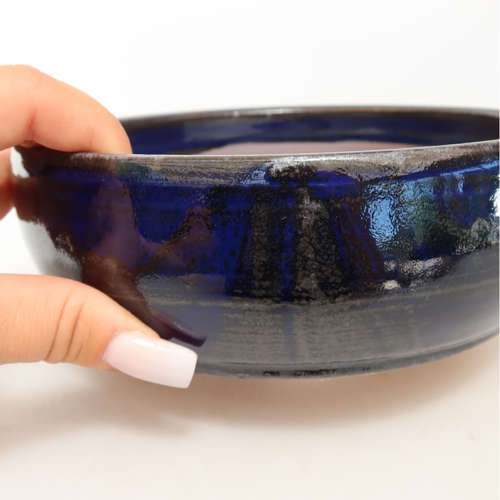 Ciotola bonsai in ceramica 16 x 16 x 5,5 cm, colore blu