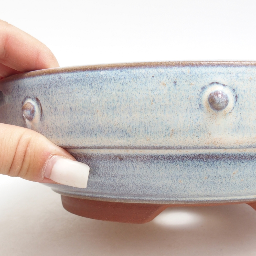 Ciotola bonsai in ceramica 21 x 21 x 6,5 cm, colore blu