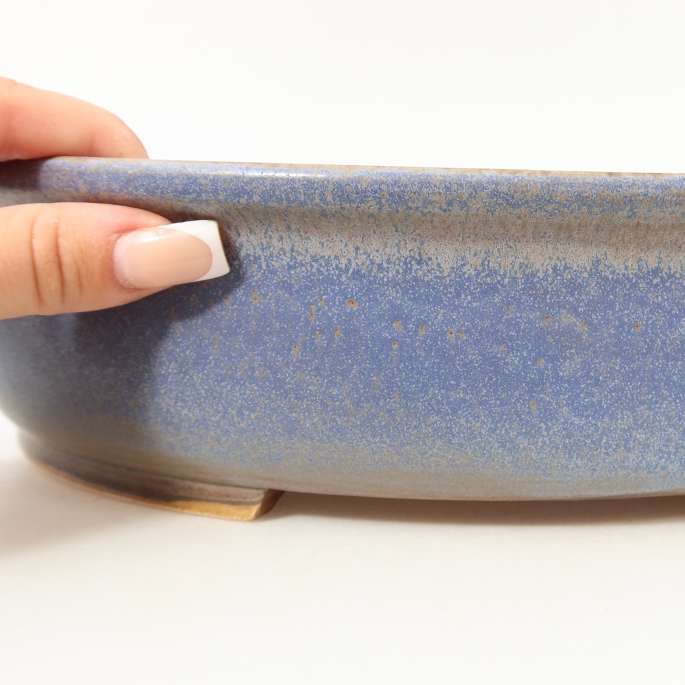 Vaso da bonsai in ceramica 31,5 x 27,5 x 7 cm, colore blu