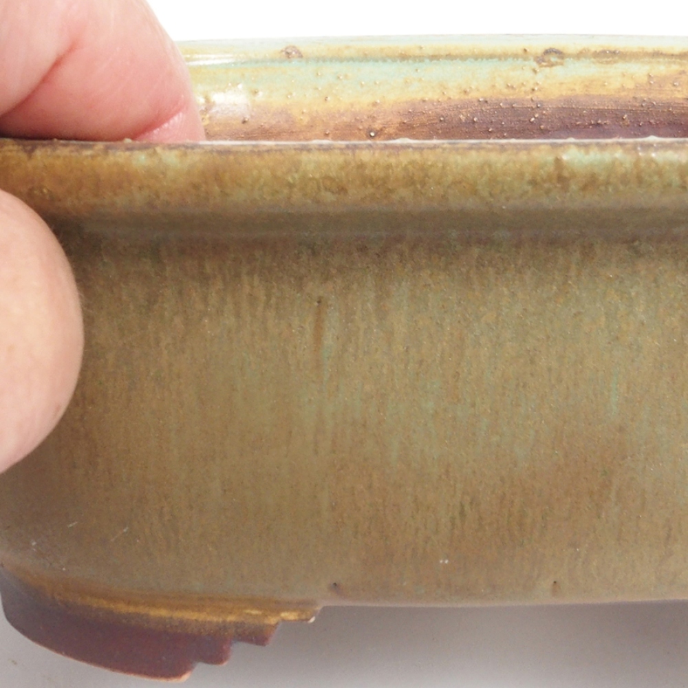 Ciotola per bonsai in ceramica 10 x 8,5 x 4 cm, marrone