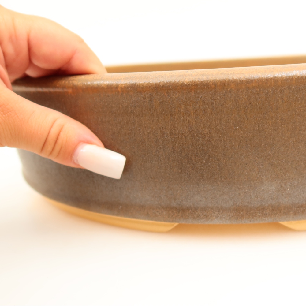 Vaso da bonsai in ceramica 31 x 31 x 7,5 cm, colore marrone