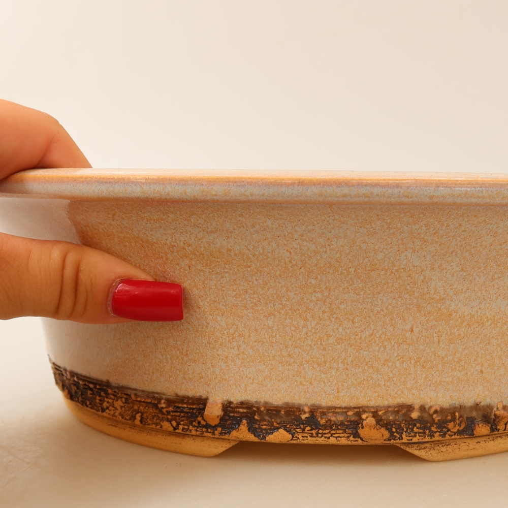 Vaso da bonsai in ceramica 29 x 29 x 8,5 cm, colore beige