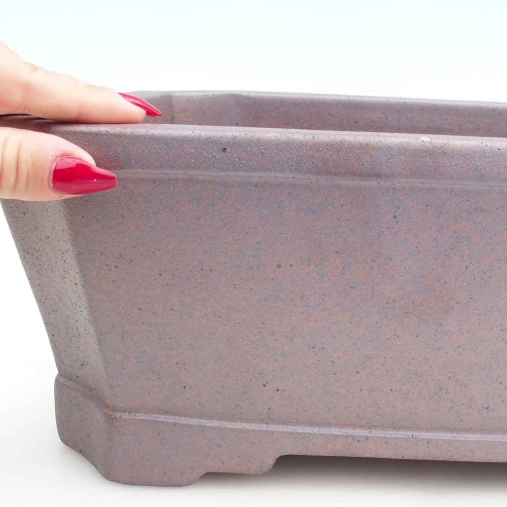 Ciotola bonsai in ceramica 33 x 26 x 12,5 cm, colore metallo