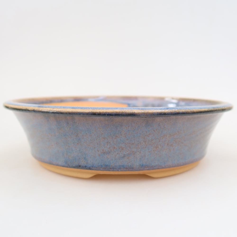 Vaso da bonsai in ceramica 23,5 x 23,5 x 6 cm, colore blu