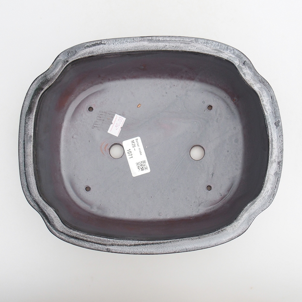 Ciotola bonsai in ceramica 24 x 19,5 x 7 cm, colore metallo